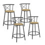 Voir la diapositive 1 : ID MARKET Lot de 4 tabourets de bar bistrot DETROIT avec dossier arrondis design industriel