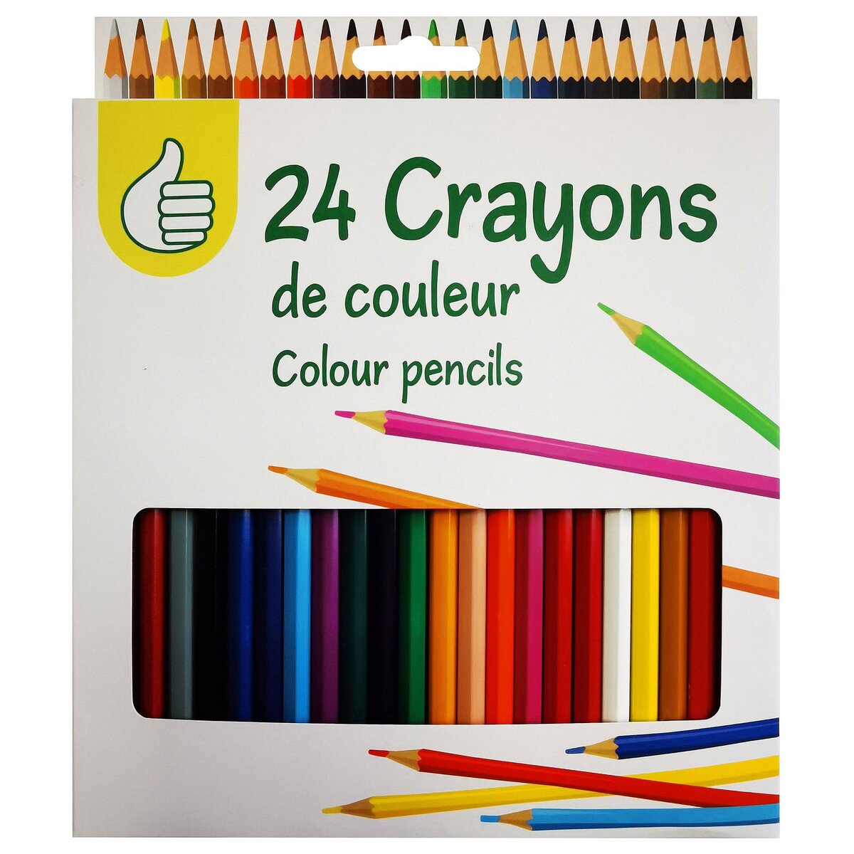 AUCHAN Etui de 24 crayons de couleur pas cher 