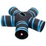 Voir la diapositive 3 : VIDAXL Tunnel pour chats a 5 voies Noir et bleu 25 cm Polyester