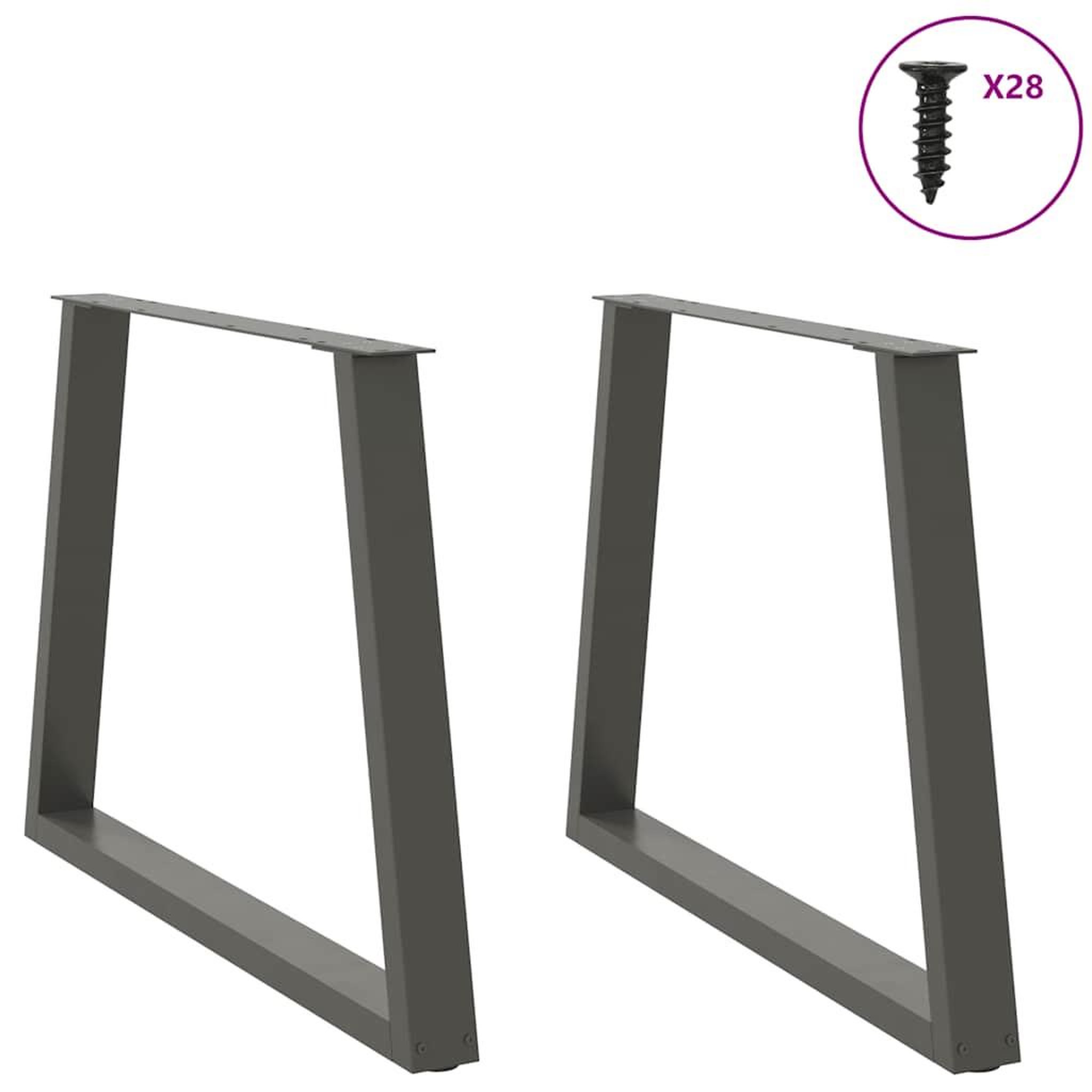 Voir la diapositive 3 : VIDAXL Pieds de table a manger forme de V 2 pcs 100x(72-73,3) cm acier