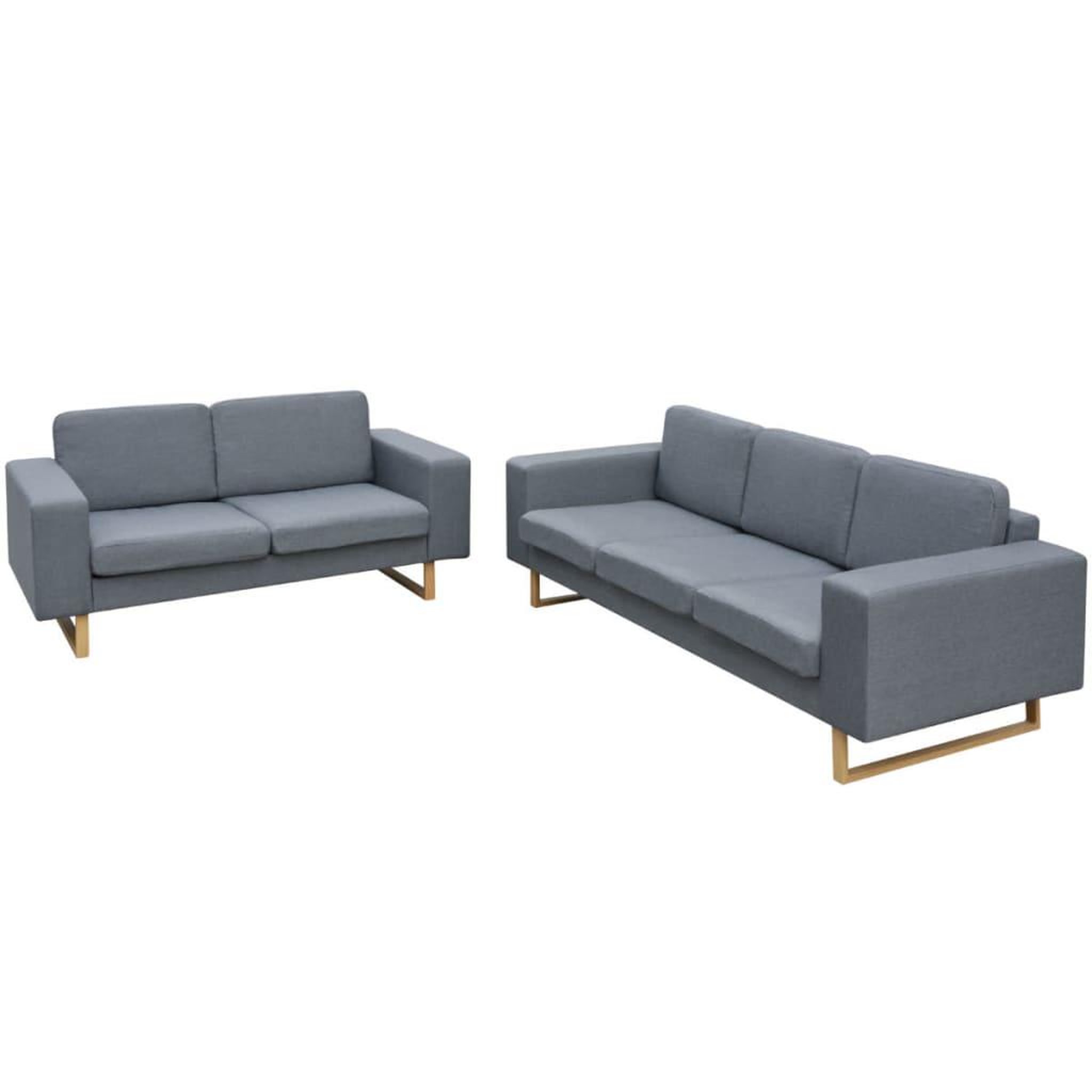 Voir la diapositive 1 : VIDAXL Ensemble de canape a 2 places et a 3 places gris clair