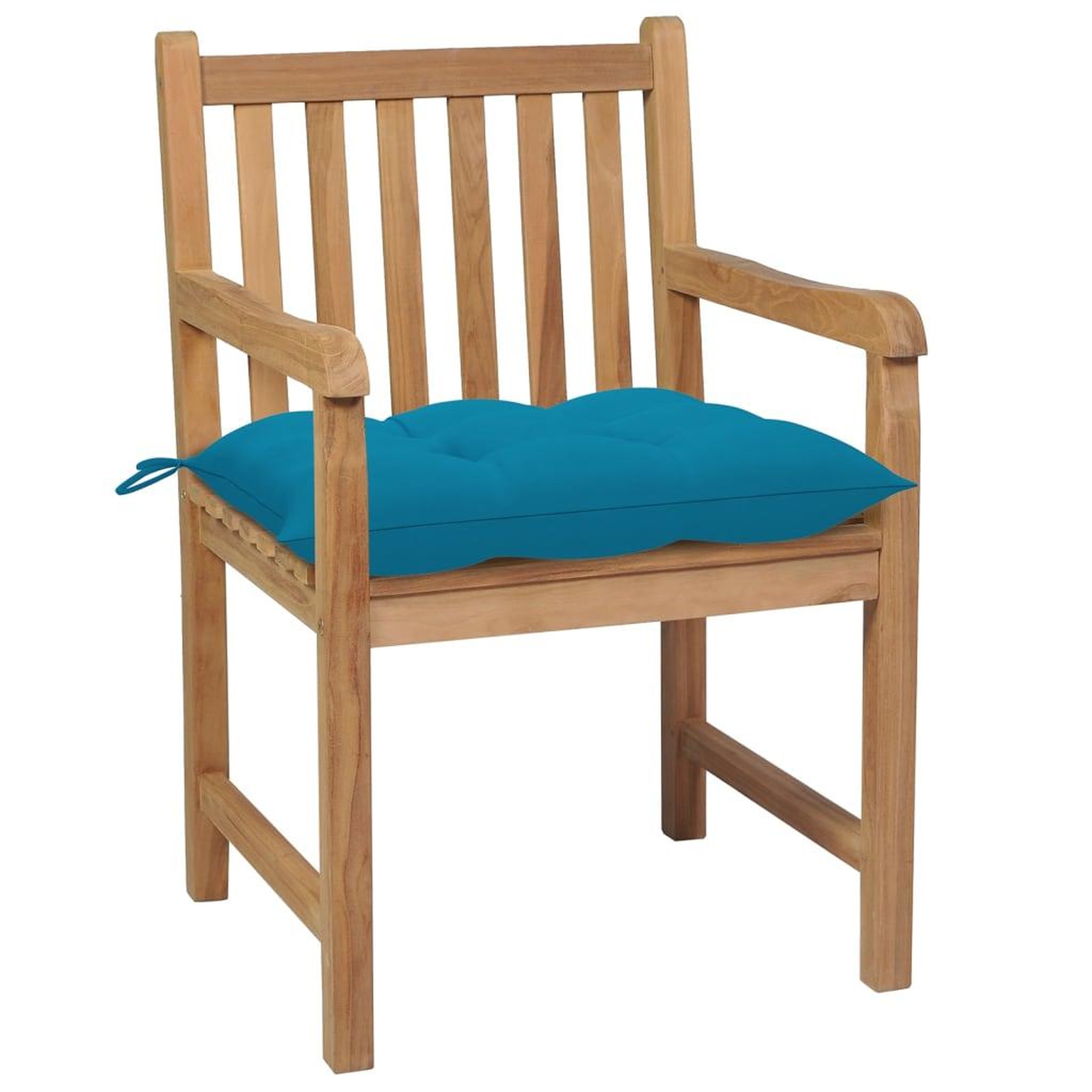 Voir la diapositive 3 : VIDAXL Chaises de jardin lot de 8 avec coussins bleu clair Teck solide