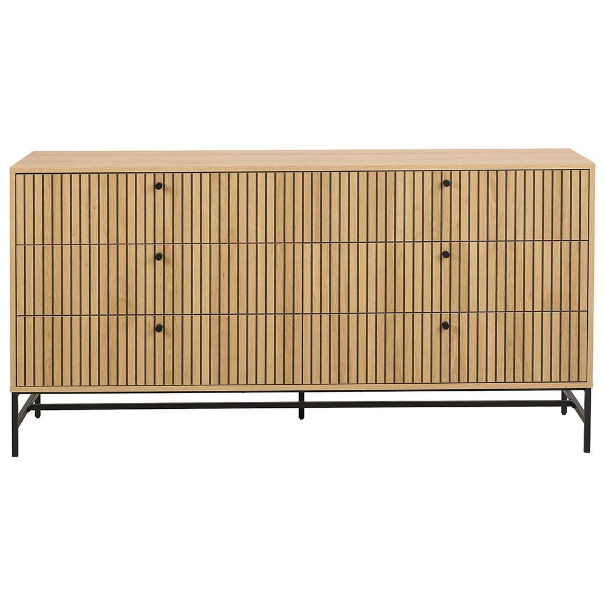 LISA DESIGN Marc - commode 6 tiroirs - effet bois - pieds en métal