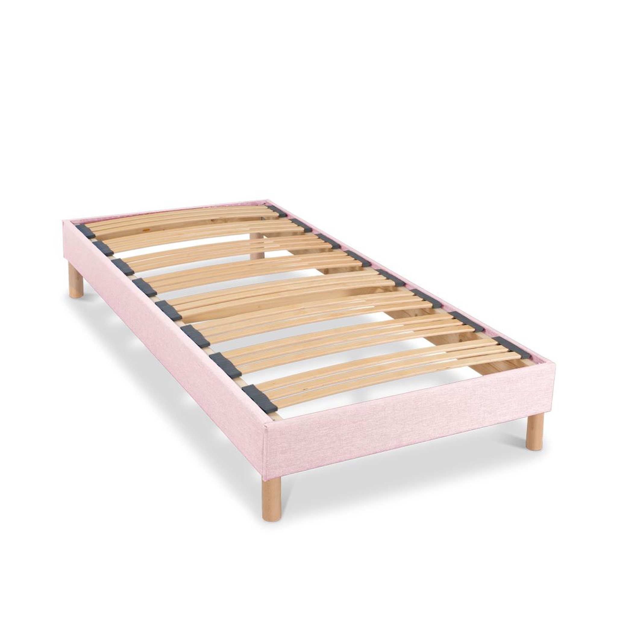 Voir la diapositive 1 : BELLECOUR Bellecour literie | sommier à lattes en bois lumiere | coloris rose | livré en kit