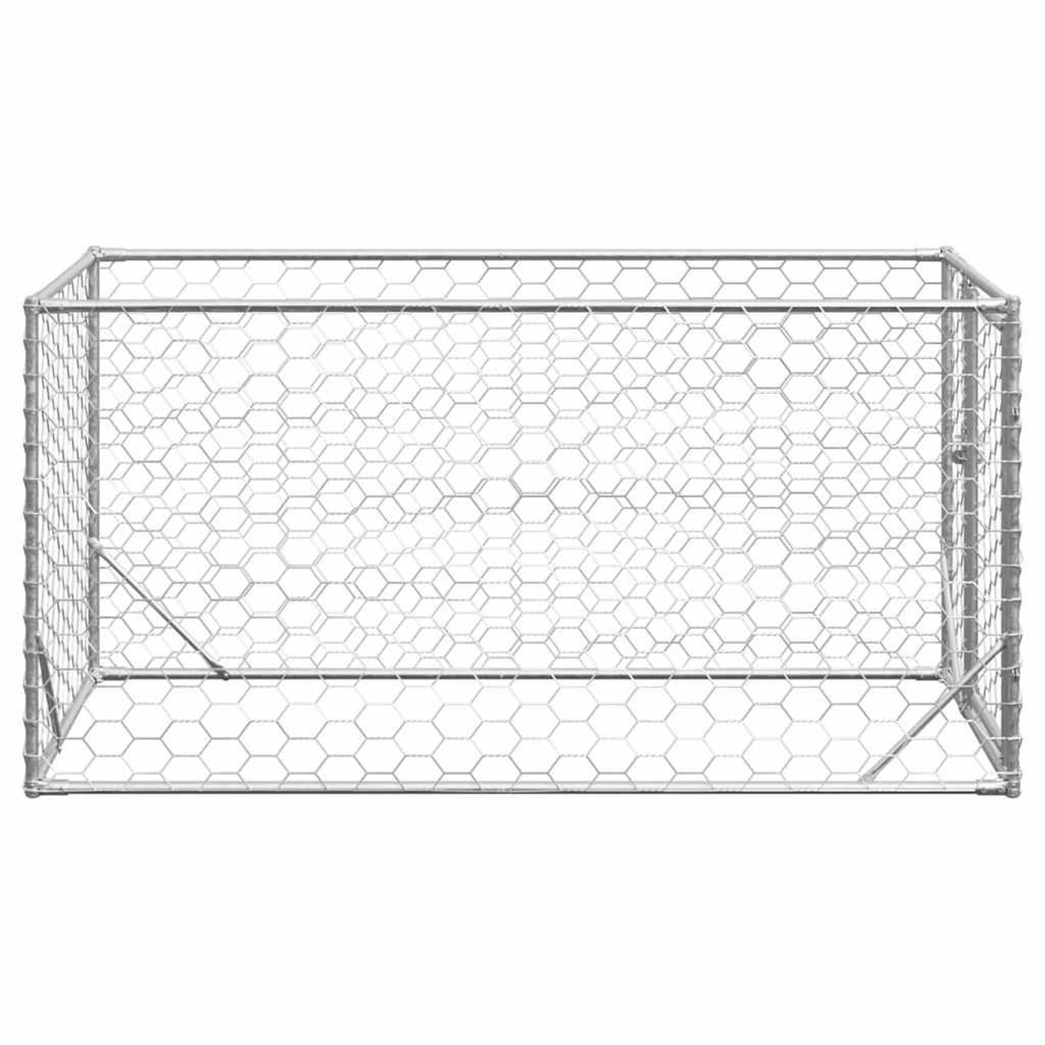 Voir la diapositive 4 : VIDAXL Chenil d'exterieur pour chiens porte 2x1x1 m acier galvanise