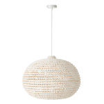 Paris Prix Lampe Suspension en Métal  Torsade  55cm Blanc