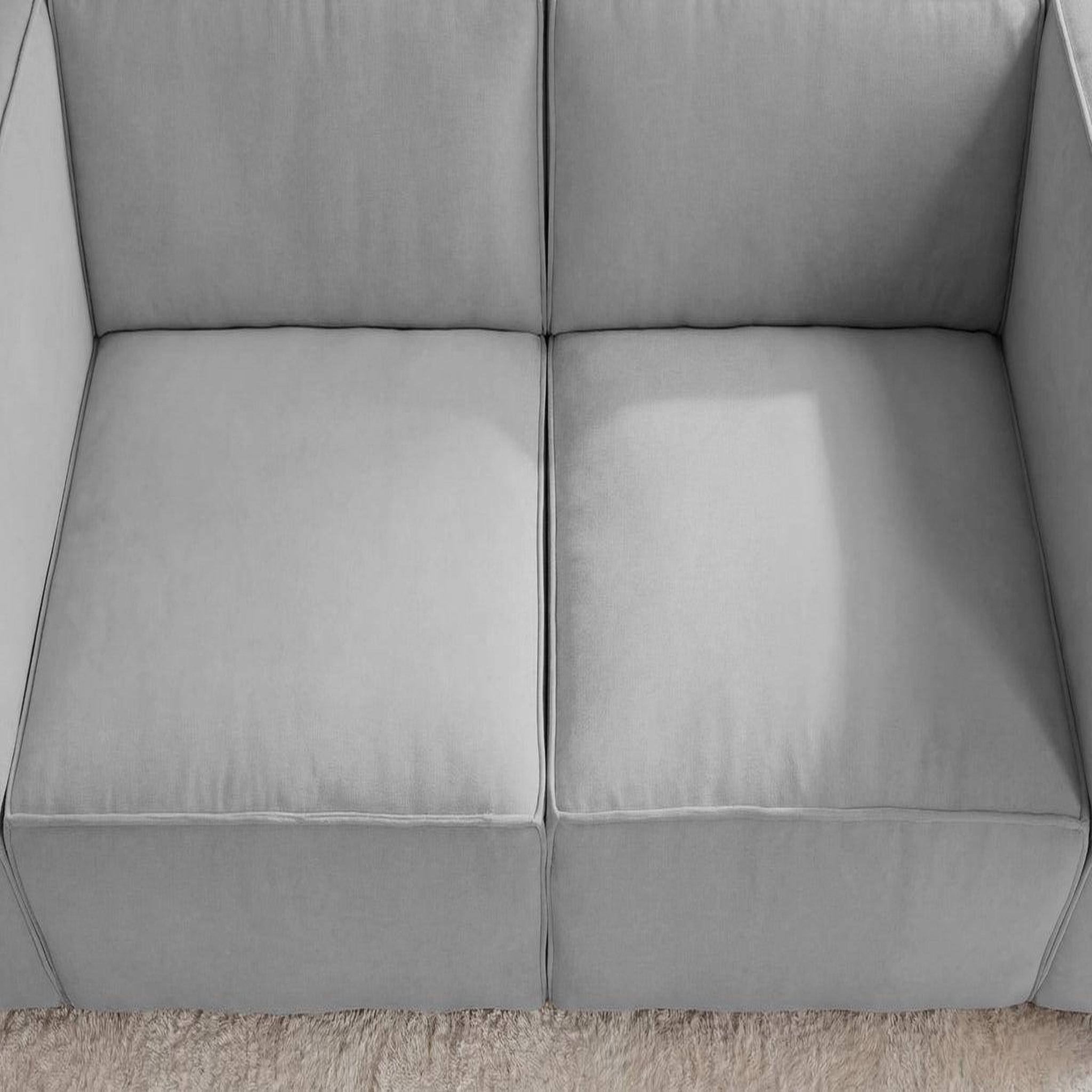 Voir la diapositive 4 : CASANOVA PARIS Mini basil - canapé droit tissu lisse 2 places