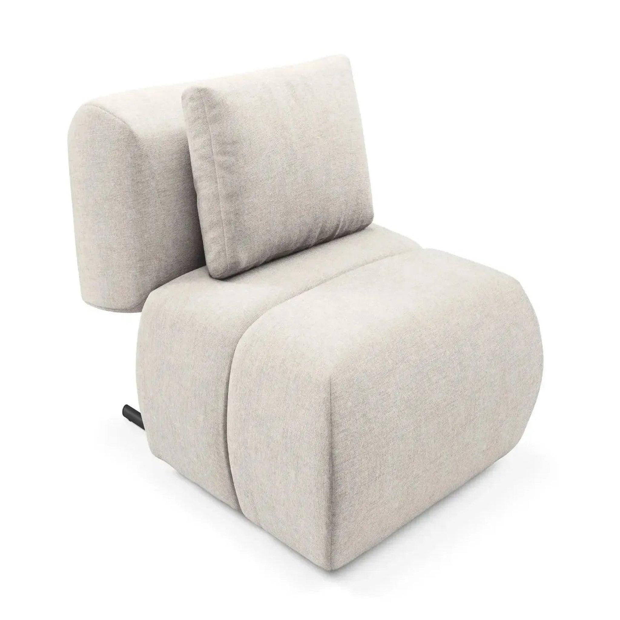CASANOVA PARIS Tina - fauteuil en tissu chiné. Coloris disponibles : Gris, Vert, Marron, Bleu, Orange, Beige