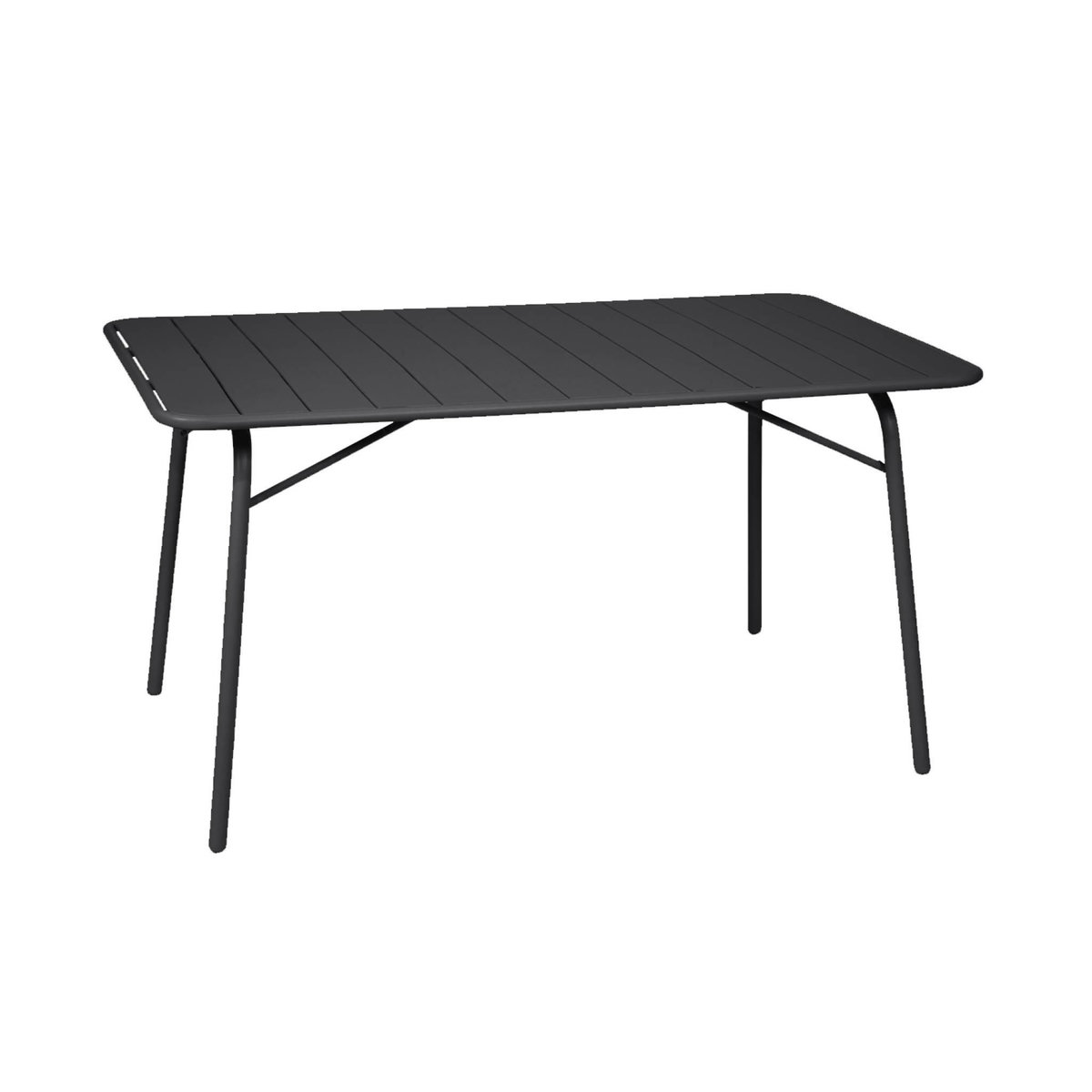 SWEEEK Table de jardin pliante métal 6 places, Amelia 141,2 x 80 x 72,5cm