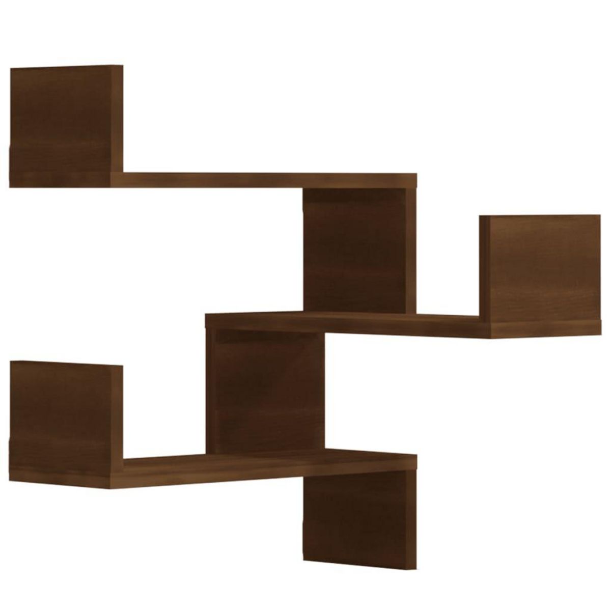 VIDAXL Etageres d'angle murales 2 pcs Chene marron 40x40x50 cm Bois
