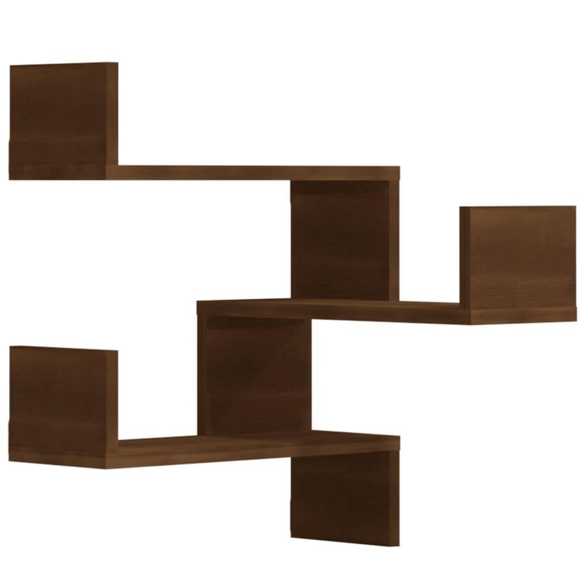 VIDAXL Etageres d'angle murales 2 pcs Chene marron 40x40x50 cm Bois