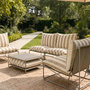 Voir la diapositive 6 : CONCEPT USINE Salon de jardin 4 places à rayures taupe et beige avec table basse ANDRIA