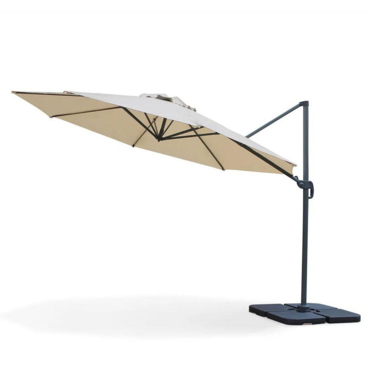 KZ GARDEN Parasol Déporté Jardin Ø350 cm - Rotatif 360°, Toile Polyester - Parasol de Terrasse, Balcon, Piscine KZ GARDEN