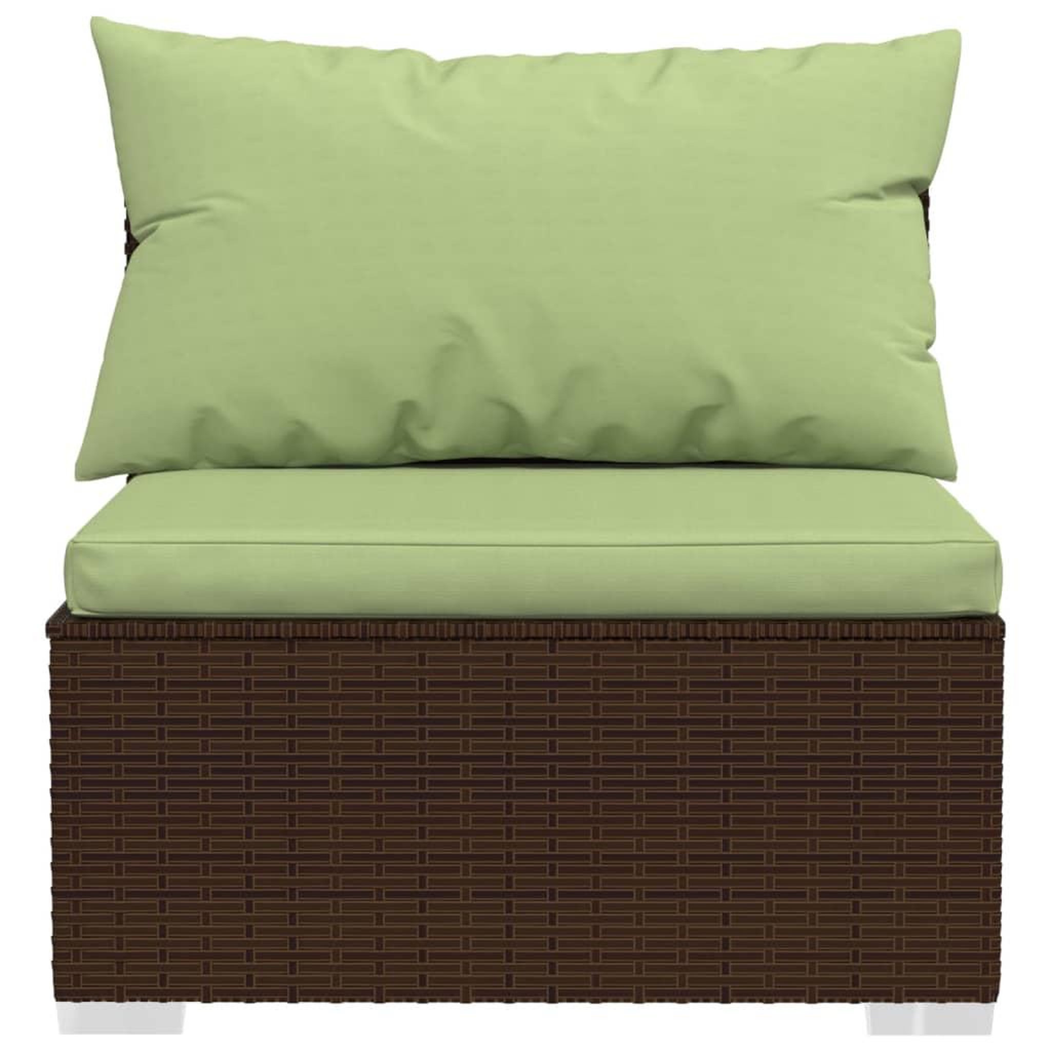Voir la diapositive 4 : VIDAXL Salon de jardin 9 pcs avec coussins resine tressee marron