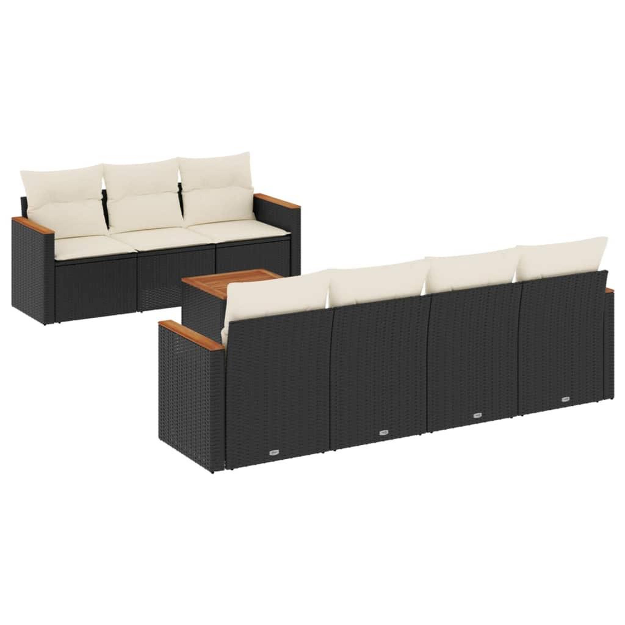 Voir la diapositive 2 : VIDAXL Salon de jardin 8 pcs avec coussins noir resine tressee