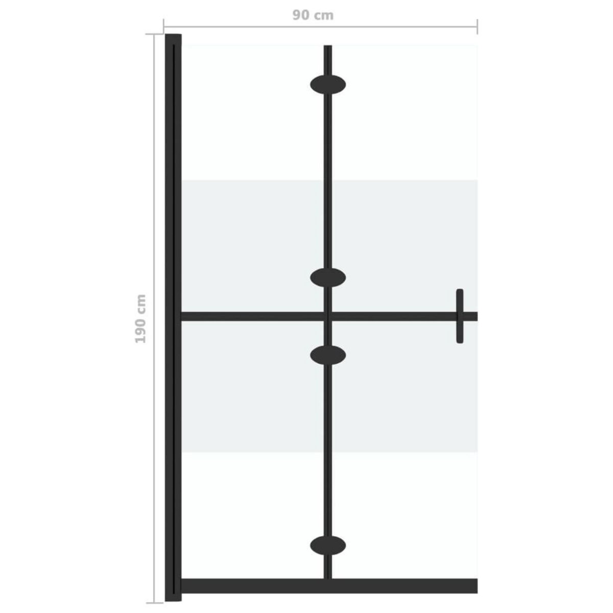VIDAXL Paroi de douche pliable Verre ESG demi-depoli 90x190 cm