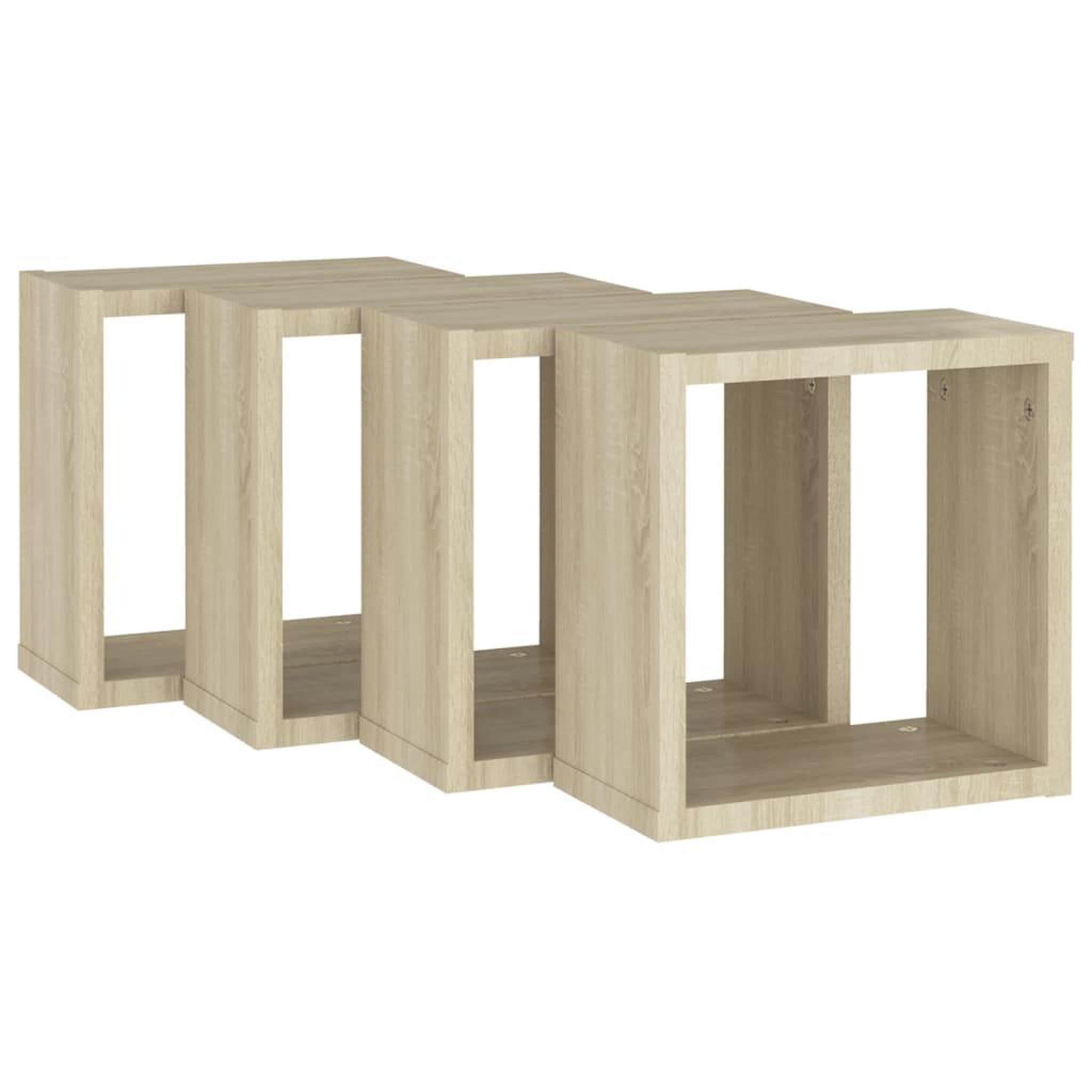 Voir la diapositive 5 : VIDAXL Etageres cube murales 4 pcs Chene sonoma 30x15x30 cm