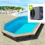 Voir la diapositive 1 : Habitat et Jardin Piscine bois   Brazilia 145    5.86 x 3.86 x 1.44 m + Pompe à chaleur - Puissance 6.1 kW
