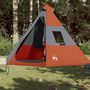 Voir la diapositive 3 : VIDAXL Tente de camping tipi 7 personnes gris et orange imperméable