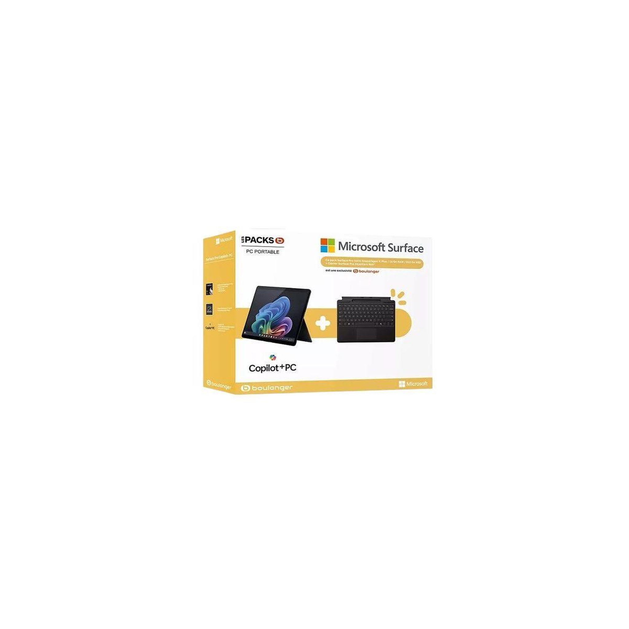 MICROSOFT Pc hybride pack surface pro 13  snapdragon x plus 16 go ram lpddr5x ssd 512 go copilot+pc