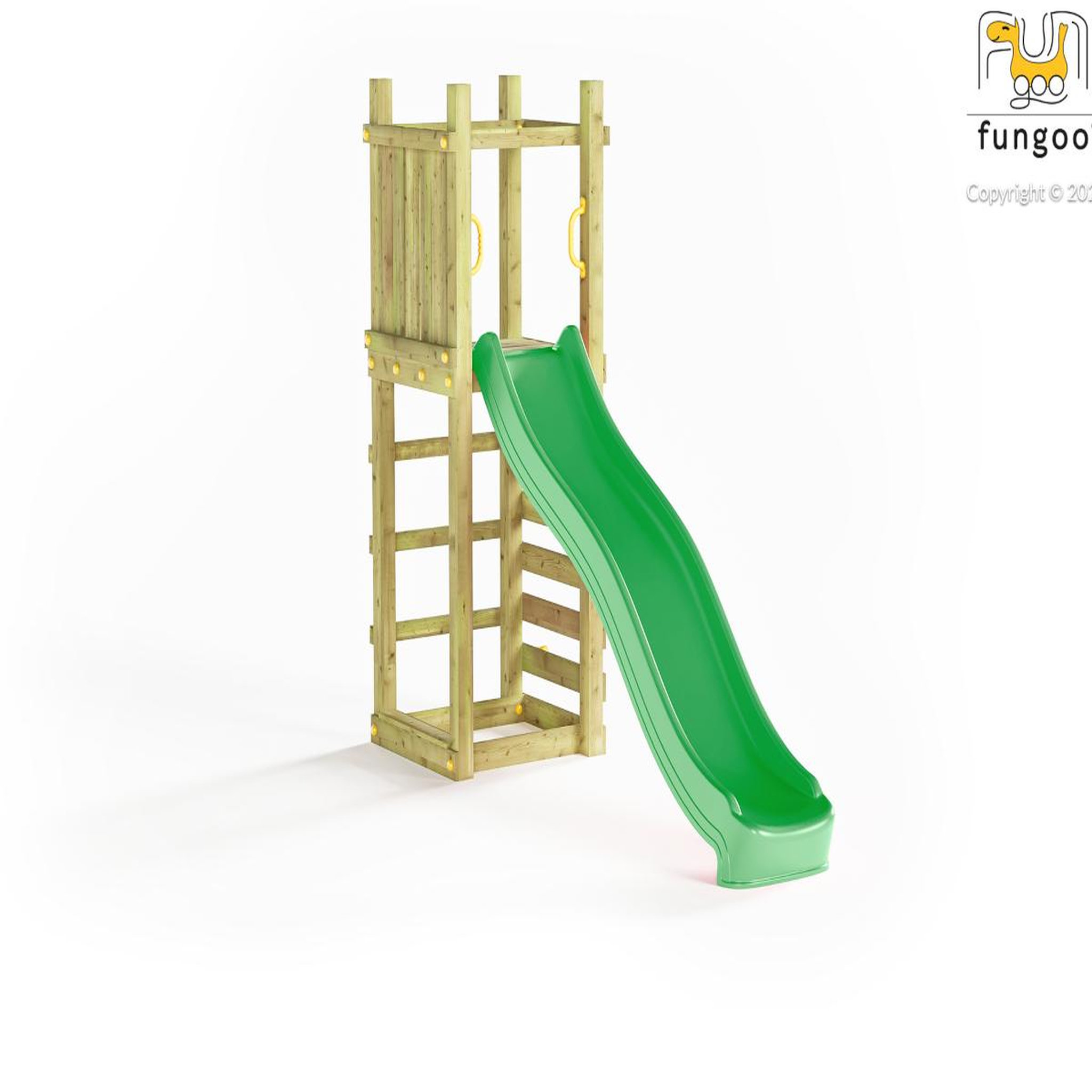 Voir la diapositive 2 : Fungoo Aire de jeux funny 3 light avec tour et mur d'escalade - fungoo