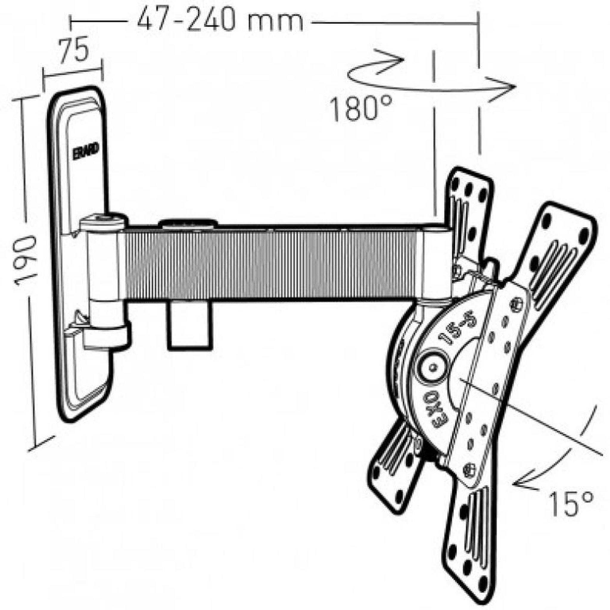 Voir la diapositive 2 : Erard Support mural inclinable/orientable pour écran 15 à 37 - 048220
