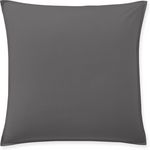 BATON ROUGE Taie d'oreiller 100% percale de coton lavé 80fils/cm² - gris magnet. Coloris disponibles : Gris