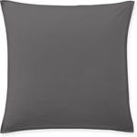 BATON ROUGE Taie d'oreiller 100% percale de coton lavé 80fils/cm² - gris magnet. Coloris disponibles : Gris