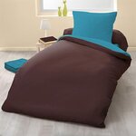 Home collection Parure housse de couette 100% coton. Coloris disponibles : Marron