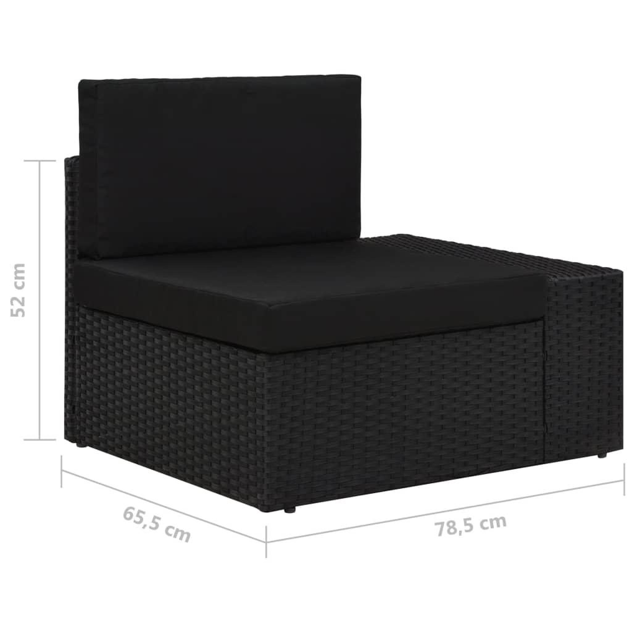 Voir la diapositive 6 : VIDAXL Salon de jardin 9 pcs avec coussins Noir Resine tressee