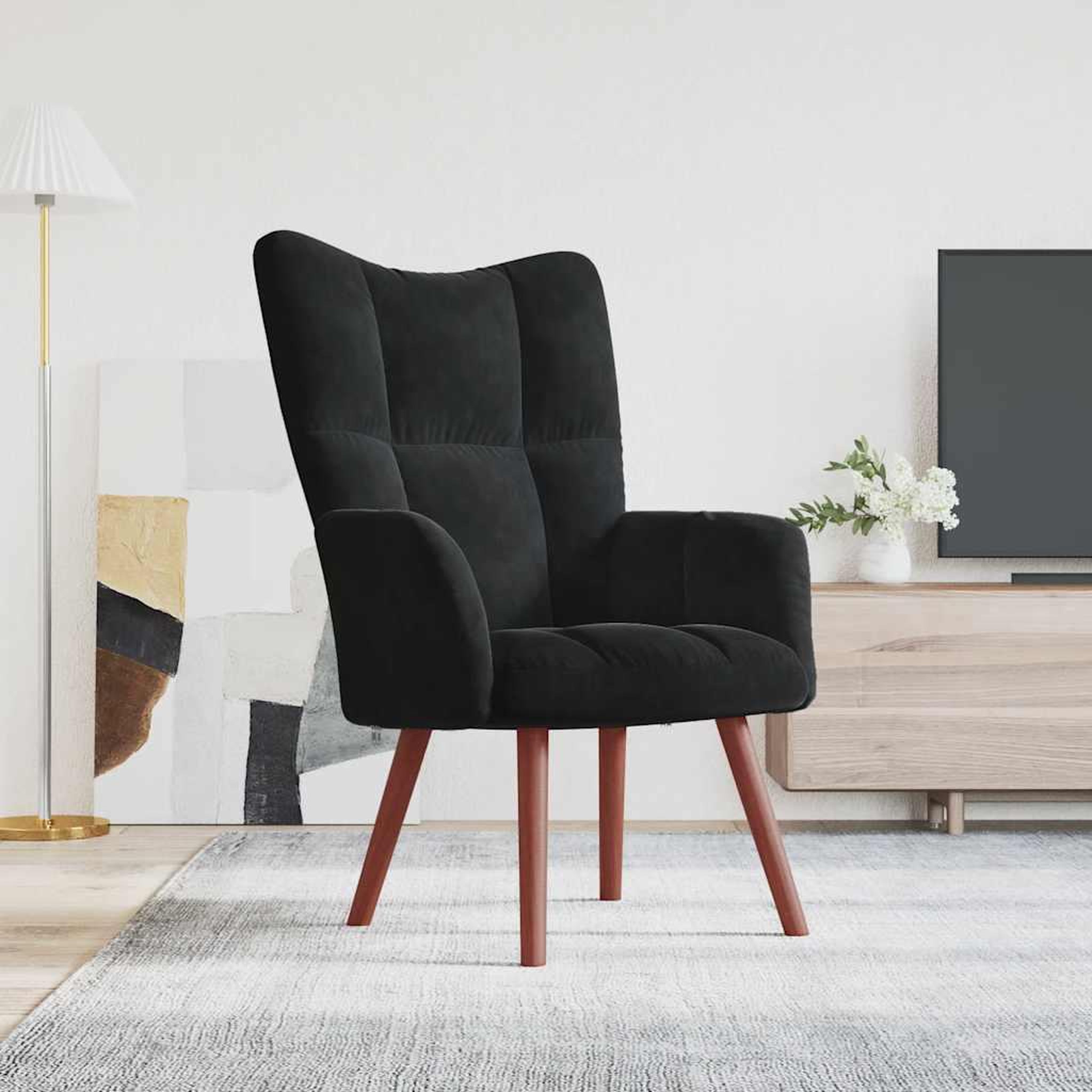 VIDAXL Chaise de relaxation Noir Velours