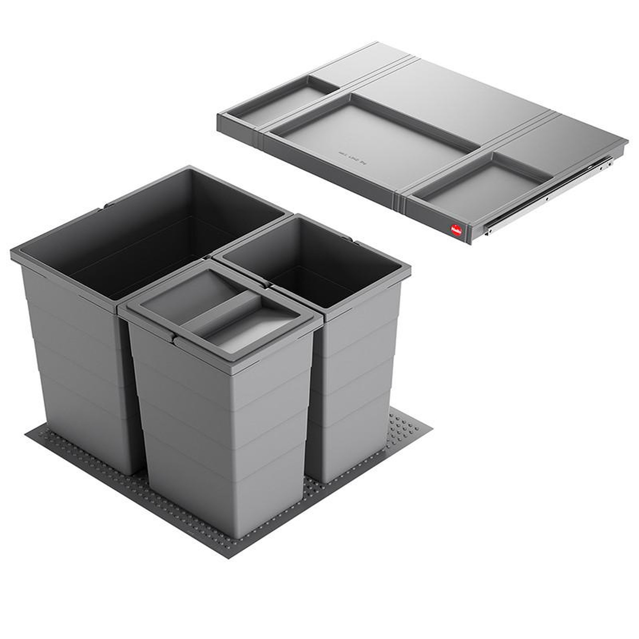 HAILO Poubelle de cuisine encastrable as allegro s380 28l + 2x13l hailo