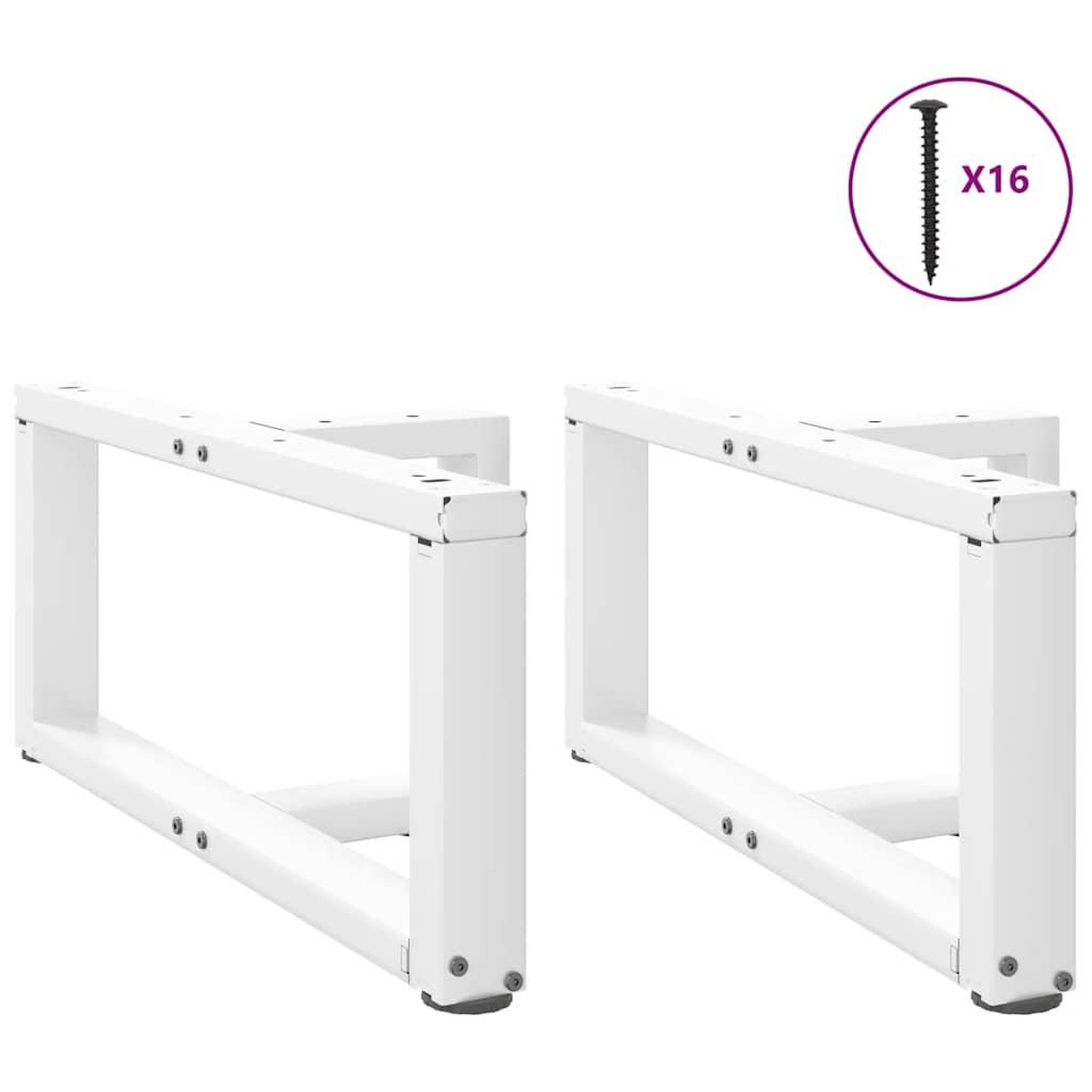 Voir la diapositive 3 : VIDAXL Pieds de table basse en forme de T 2 pcs blanc 60x25x(30-31) cm