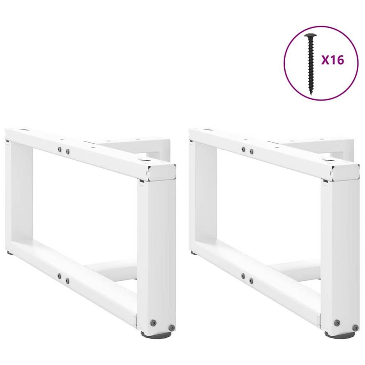 VIDAXL Pieds de table basse en forme de T 2 pcs blanc 60x25x(30-31) cm