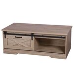 DIVERS Table basse New York 1 porte coulissante - Marron