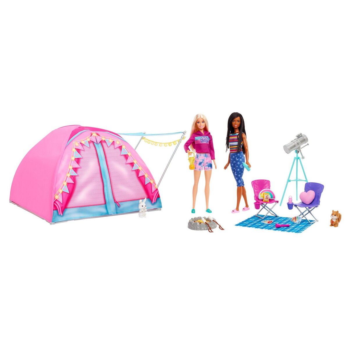 BARBIE Poupée Barbie coffret camping pas cher 