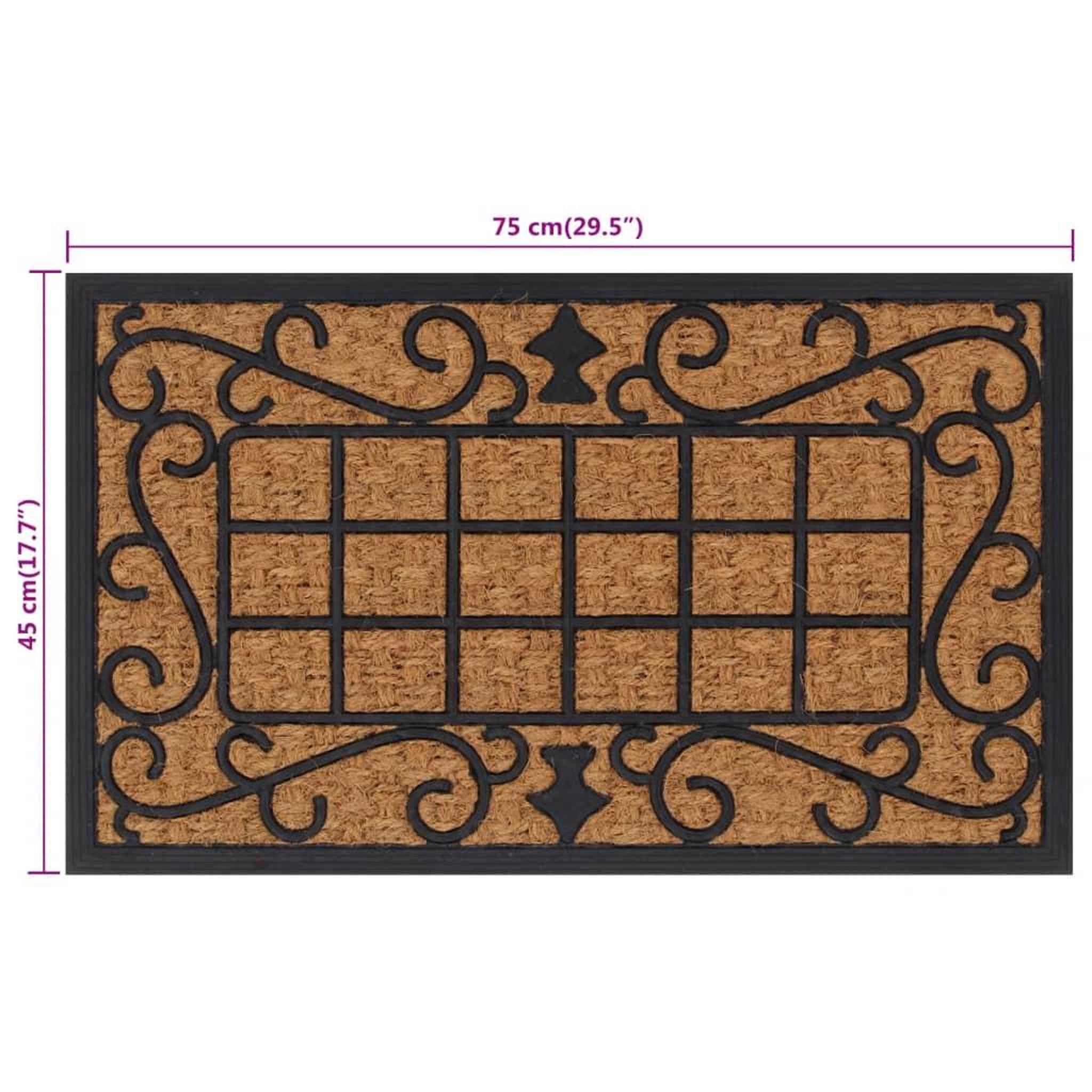 Voir la diapositive 6 : VIDAXL Paillasson rectangulaire 45x75 cm caoutchouc et fibre de coco