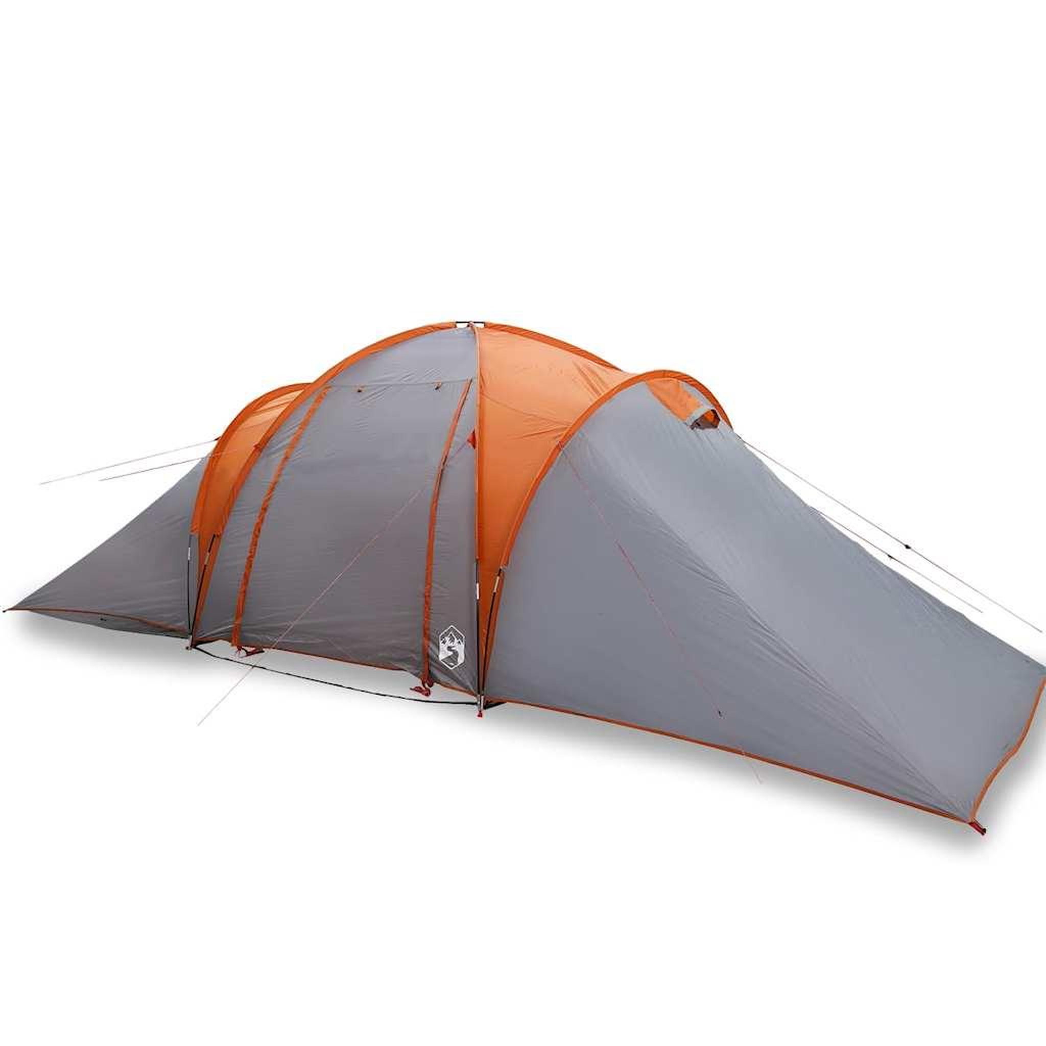 Voir la diapositive 2 : VIDAXL Tente familiale a dome 6 personnes gris et orange impermeable