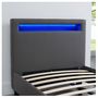 Voir la diapositive 6 : IDIMEX Lit LED simple LUCENO 90x190 cm, avec sommier, revêtement synthétique