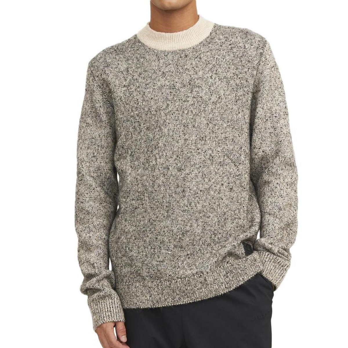 Jack & Jones Pull Beige/Noir Homme Jack & Jones Space