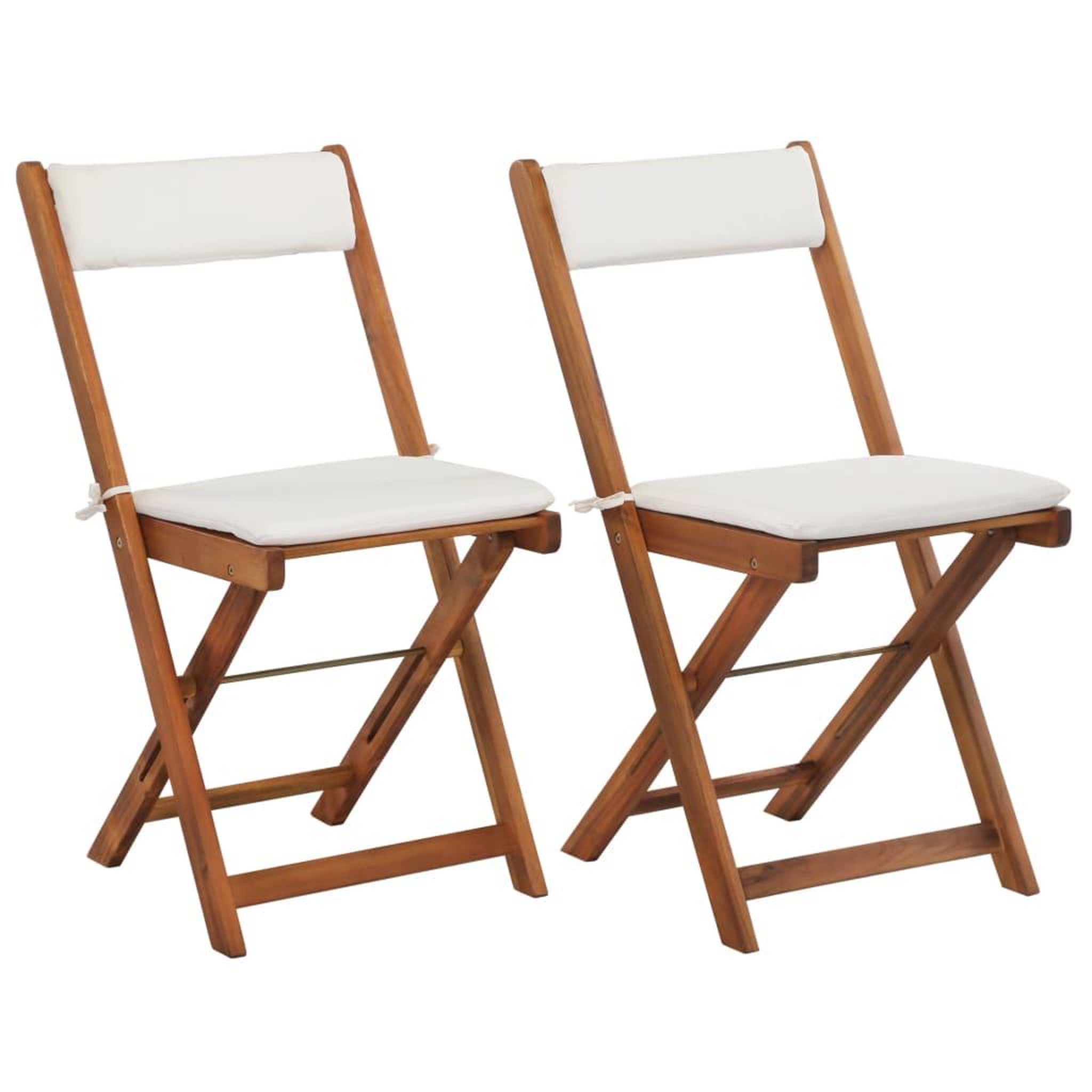 Voir la diapositive 5 : VIDAXL Ensemble de bistro pliable 3 pcs avec coussins Acacia solide