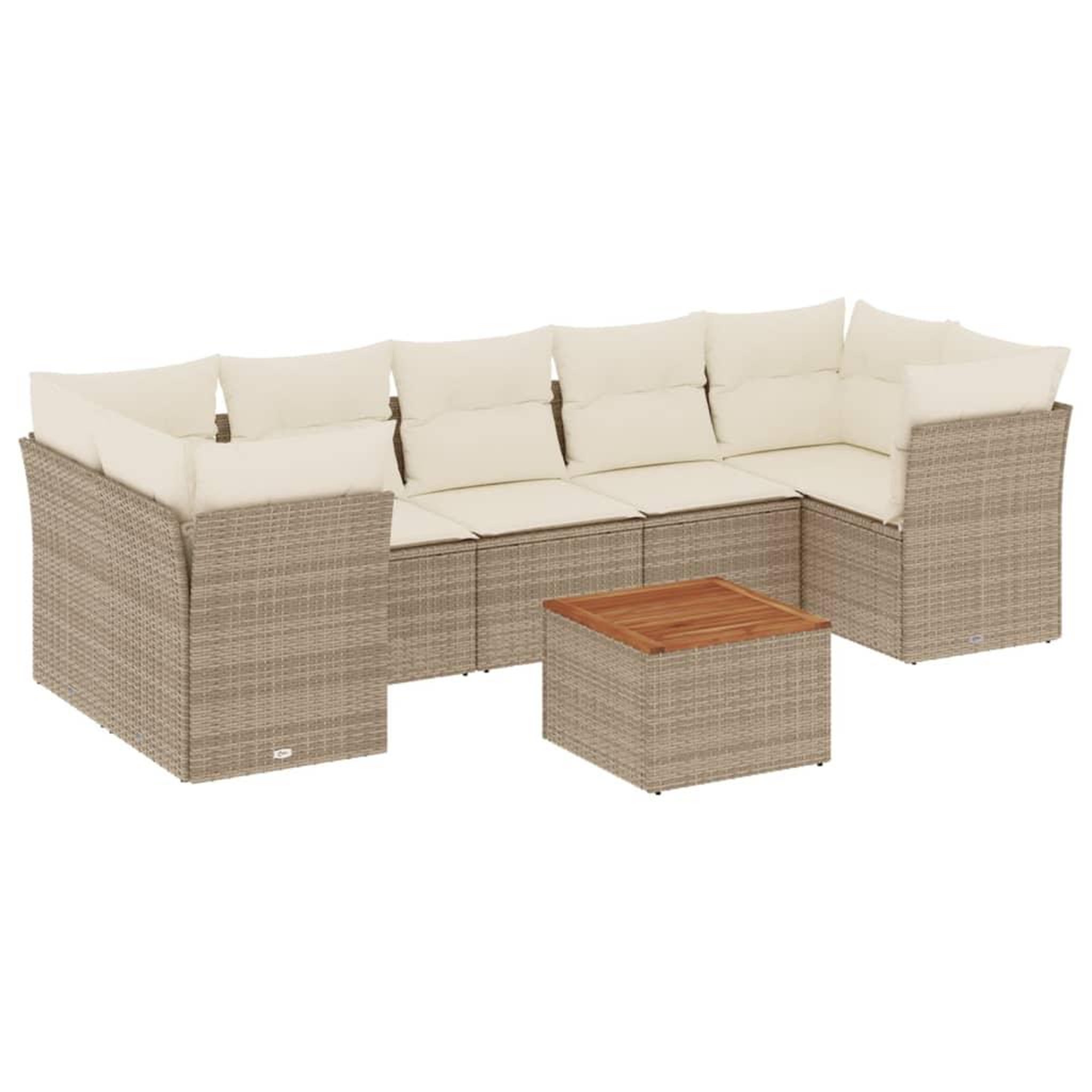 Voir la diapositive 2 : VIDAXL Salon de jardin avec coussins 8 pcs beige resine tressee