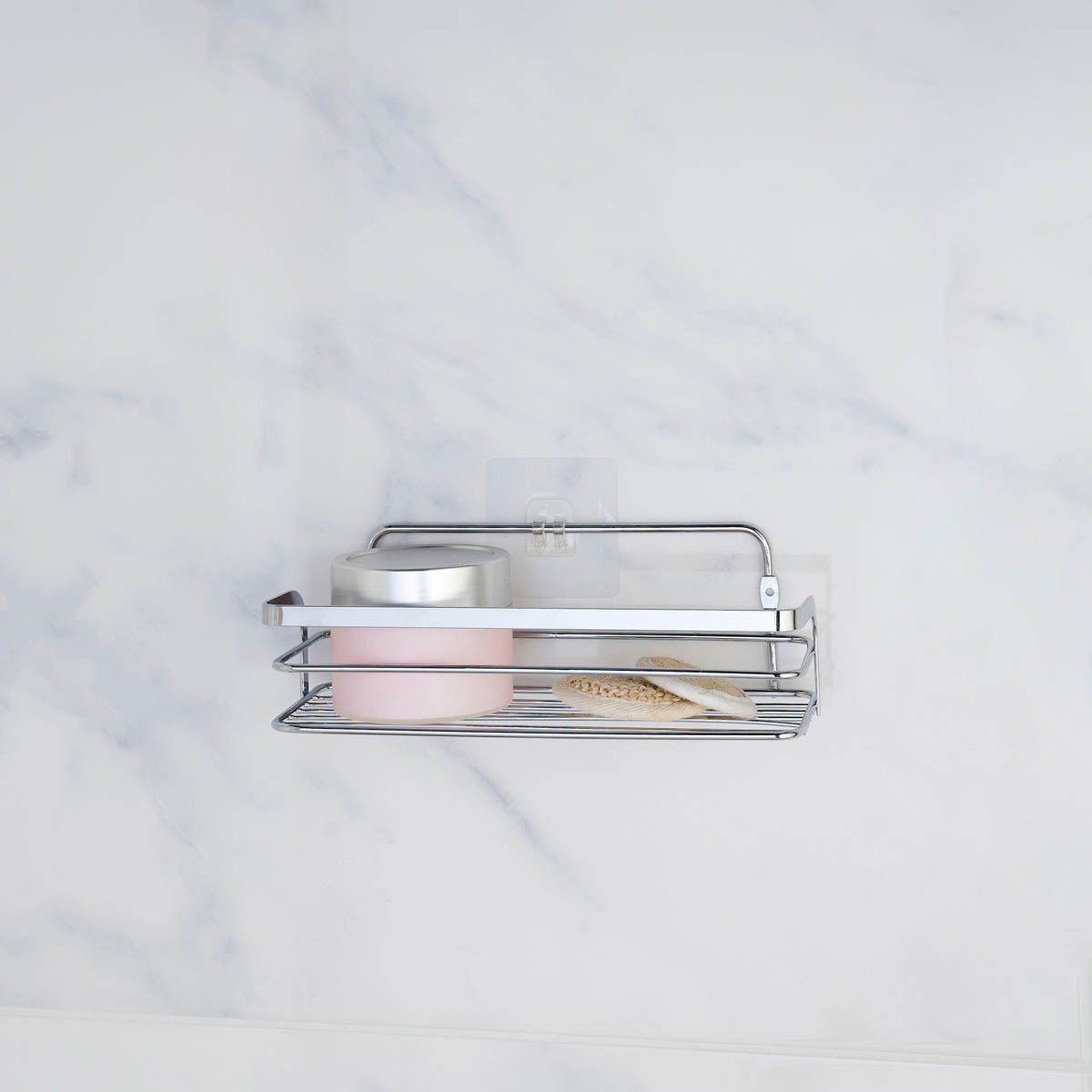 Voir la diapositive 3 : Douceur d'Intérieur Panier de douche adhésif  filaire premium  26cm chrome
