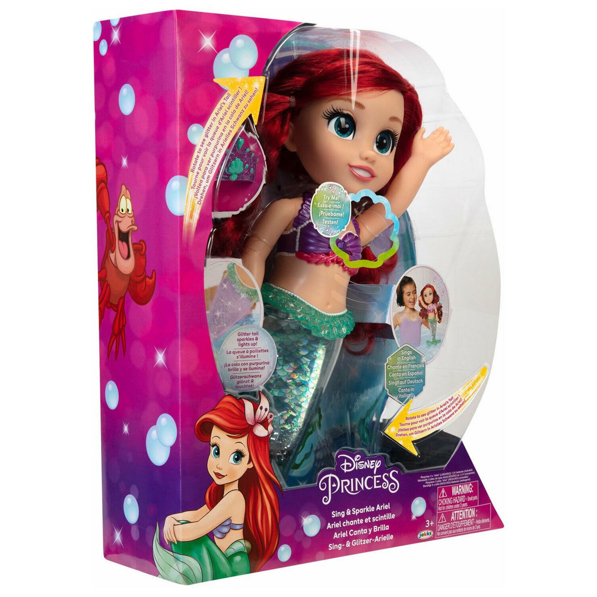 JAKKS PACIFIC Disney Princess - Ariel poupée bain chantante lumineuse
