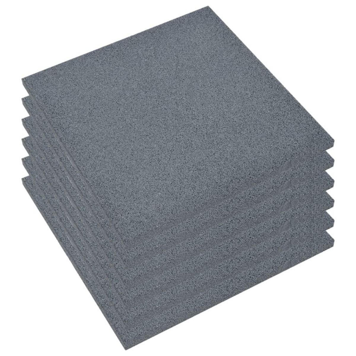 VIDAXL Carreaux de protection antichoc 6pcs Caoutchouc 50x50x3 cm Gris