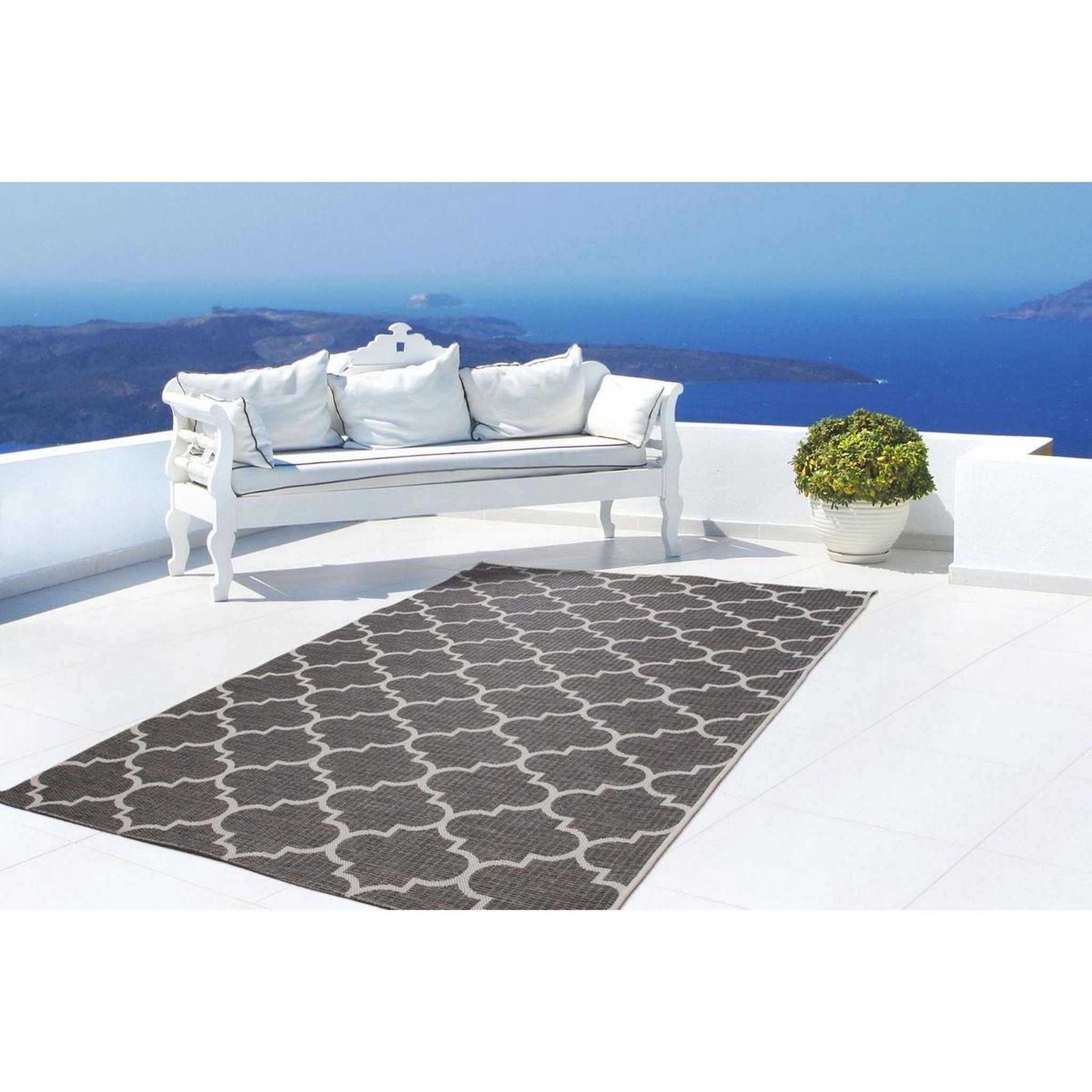 Voir la diapositive 2 : Paris Prix Tapis Tissé à Poils Courts  Batu  Gris