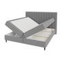 Voir la diapositive 2 : BEST MOBILIER Maria - lit boxspring - 160x200 - en velours - coffres et surmatelas inclus