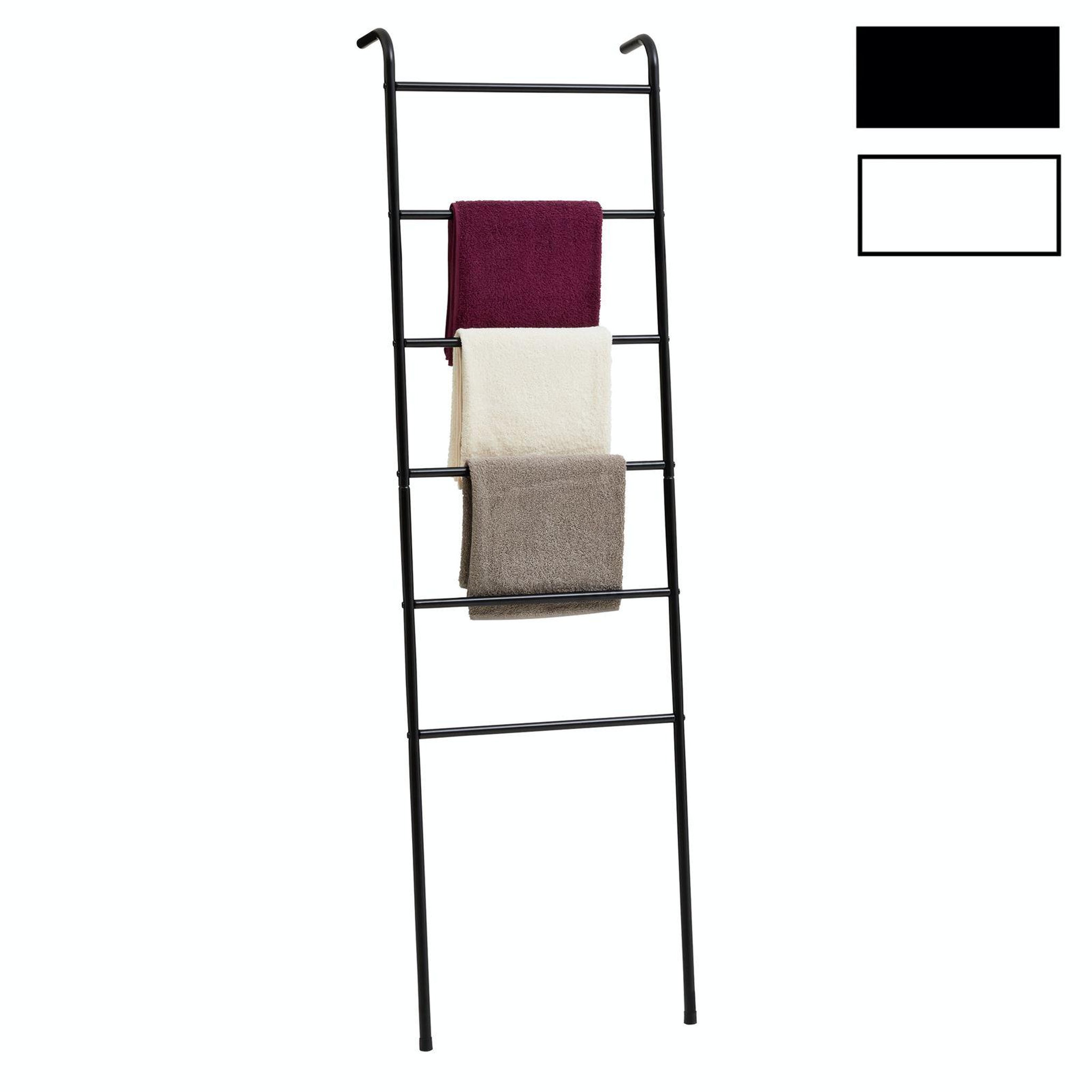 IDIMEX Echelle MORBIO porte-serviettes avec 6 barreaux, en métal. Coloris disponibles : Blanc
