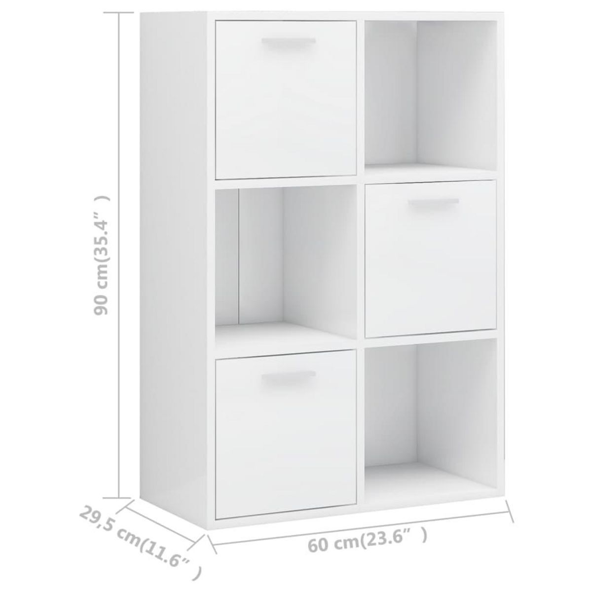 VIDAXL Armoire de rangement Blanc brillant Bois d'ingenierie