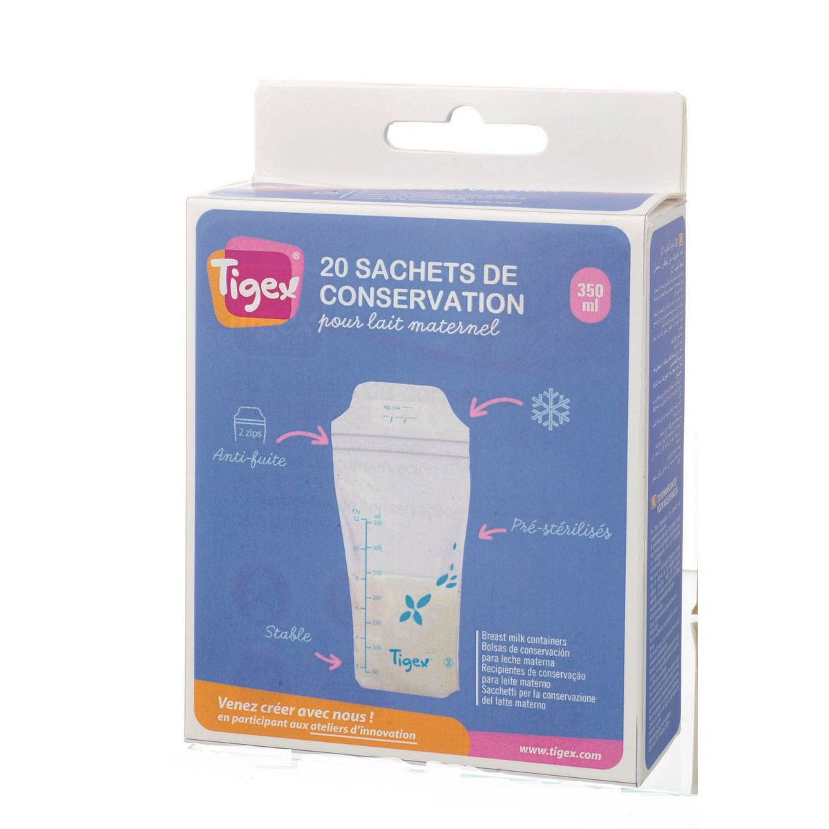 TIGEX 20 sachets de conservation pour lait maternel